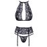 Kissable - halter bh set van kant (zwart)