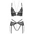 Abierta Fina - Open Lingerieset (zwart) - M