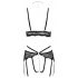 Abierta Fina - Open Lingerieset (zwart) - M