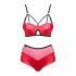 Obsessive Leatheria - leren look beha set (rood) - S/M