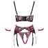 Cottelli Bondage - Matte kanten bh-set (rood)