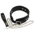 Bad Kitty - silicone halsband met riem (zwart)