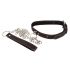 Bad Kitty - hartjes halsband met metalen riem (zwart-rood)