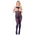 NO:XQSE - open halter nek catsuit - zwart (S-L)