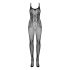 Obsessive G335 - doorzichtige open net catsuit (zwart) - S-L