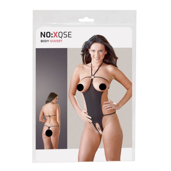 NO:XQSE - Open, met strass steentjes versierde body - zwart (S-L)