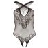 NO:XQSE - Kant-en-bloem halter neckline net body - zwart (S-L)