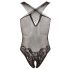 NO:XQSE - Kant-en-bloem halter neckline net body - zwart (S-L)