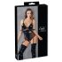 Cottelli Bondage - glanzend body met boeien (zwart) - XL