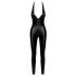 Noir - Diepe V-hals, halter jumpsuit (zwart)