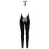 Noir - Diepe V-hals, halter jumpsuit (zwart)