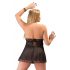 Cottelli Plus Size - Lace Sheer Babydoll (Black)  - 2XL