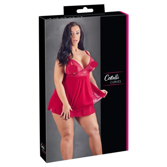 Cottelli Plus Size - kanten babydoll (rood)