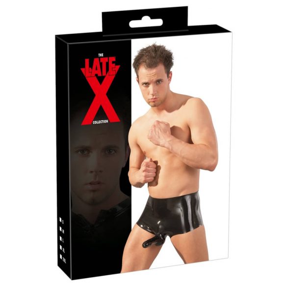 LATEX - boxer met penishuls (zwart)