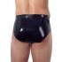 LATEX - mannen slip met interne conische anale dildo (zwart) - M