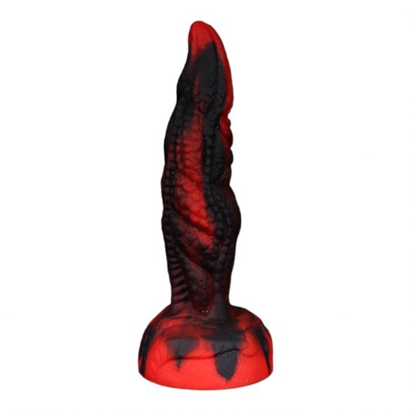 OgazR Hell Dong zuignap gleuf dildo - 20 cm (zwart-rood)