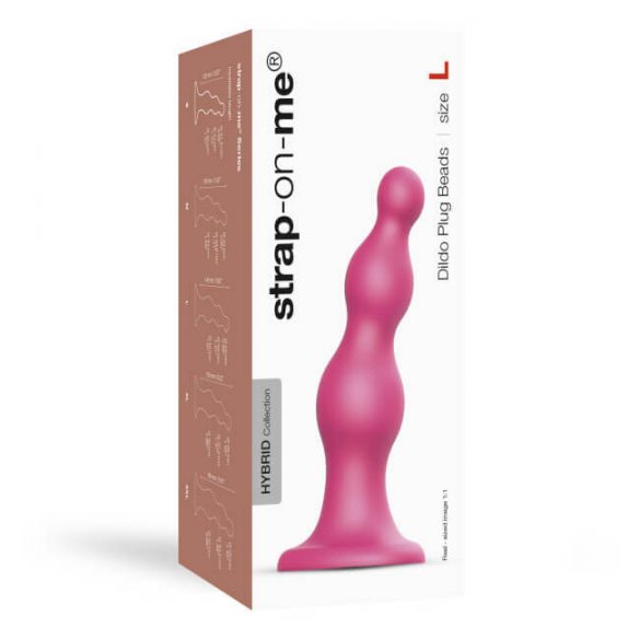 Strap-on-me Beads L - Beaded Dildo with Base (Pink)

 