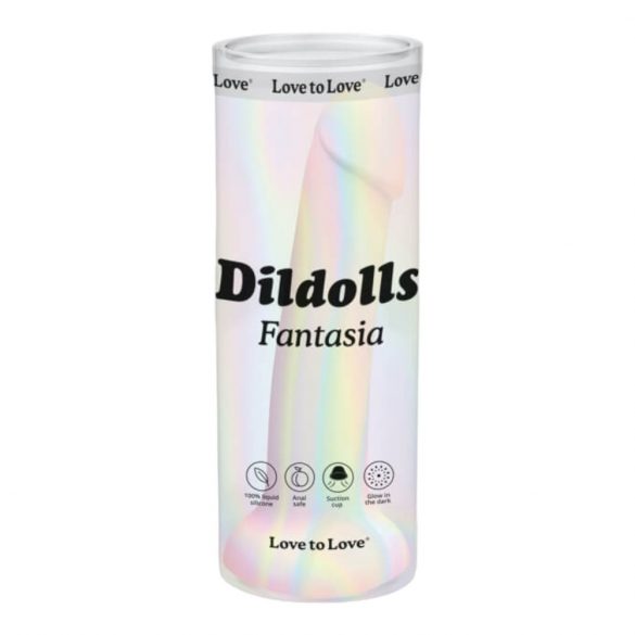 Dildolls Fantasie - zuignap siliconen dildo (gestreept)