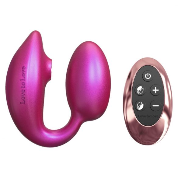 Wonderlover - G-spot vibrator met clitorisstimulatie (metallic roze)