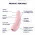 Satisfyer Curvy 2+ - slimme luchtdruk clitoris vibrator (roze)