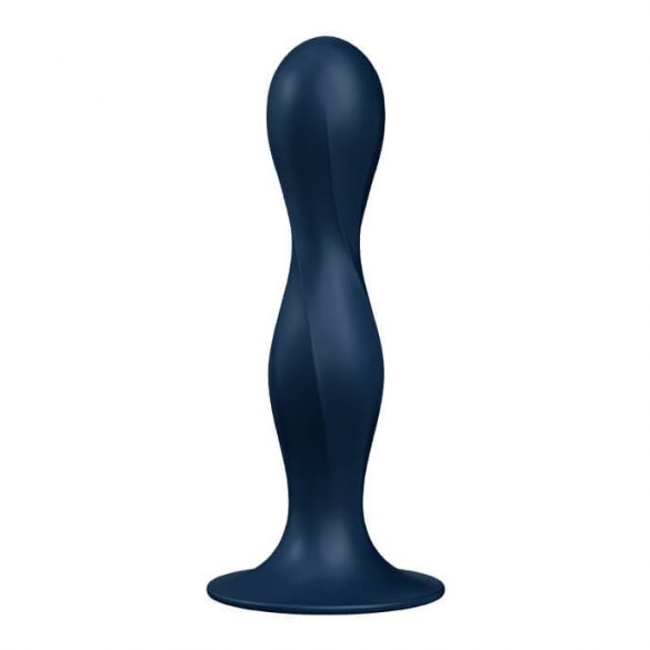 Satisfyer Dubbele Bal-R - zuignap dubbel dildo (donkerblauw)