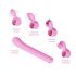 Magic Stick - vibrator met verwisselbare clitorisstimulator (roze)