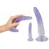 Kristalhelder - Anale Trainer Dildo Set - 3 stuks (transparant-blauw)