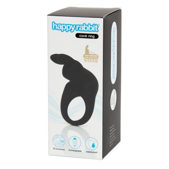 Happyrabbit Cock - oplaadbare vibrerende penisring (zwart)