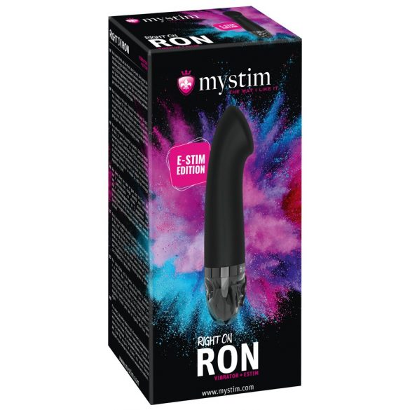 mystim Right on Ron E-Stim - oplaadbaar, electro G-spot vibrator (zwart)