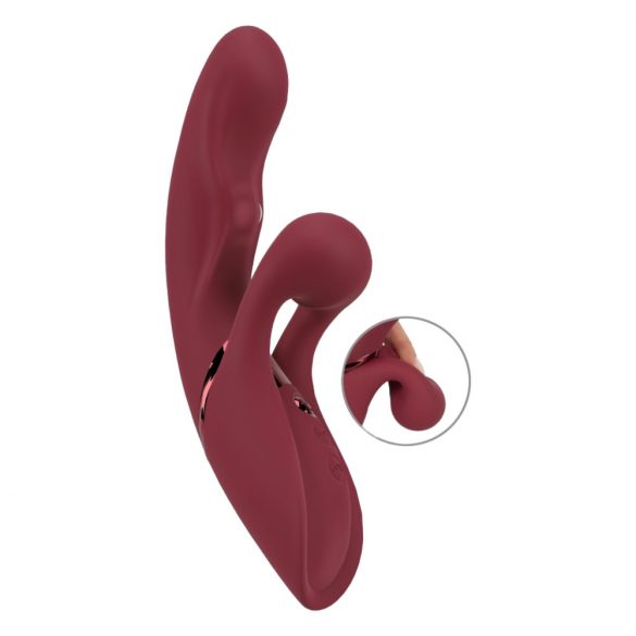 Javida 2 Function Rabbit - oplaadbare vibrator met clitorisarm (rood)