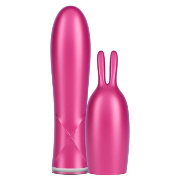 Durex Tease & Vibe - staafvibrator met konijnenoor clitorisstimulator (roze)