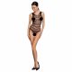 Passion BS086 - doorschijnende gestreepte body (zwart) - S-L