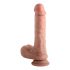 Dual Density zuignap dildo met ballen - 20cm (natuurlijk)