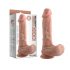 Dual Density zuignap dildo met ballen - 20cm (natuurlijk)