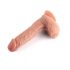 Dual Density zuignap dildo met ballen - 20cm (natuurlijk)