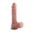 Dual Density zuignap dildo met ballen - 20cm (natuurlijk)