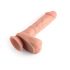 Dual Density zuignap dildo met ballen - 20cm (natuurlijk)