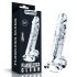 Lovetoy Flawless Clear - zuignap dildo met testikels - 19cm (doorzichtig)