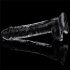 Lovetoy Flawless Clear - zuignap dildo met testikels - 19cm (doorzichtig)