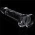 Lovetoy Flawless Clear - zuignap dildo met testikels - 19cm (doorzichtig)