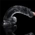 Lovetoy Flawless Clear - zuignap dildo met testikels - 19cm (doorzichtig)