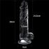 Lovetoy Flawless Clear - zuignap dildo met testikels - 19cm (doorzichtig)