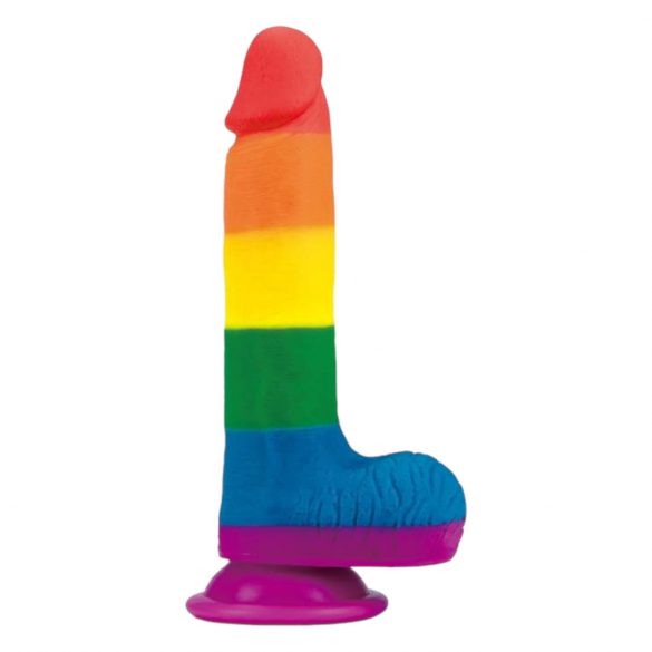 Lovetoy Prider - realistische dildo met ballen - 20cm (regenboog)