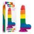 Lovetoy Prider - realistische dildo met ballen - 20cm (regenboog)