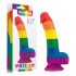 Lovetoy Prider - realistische vloeibare siliconen dildo - 19cm (regenboog)