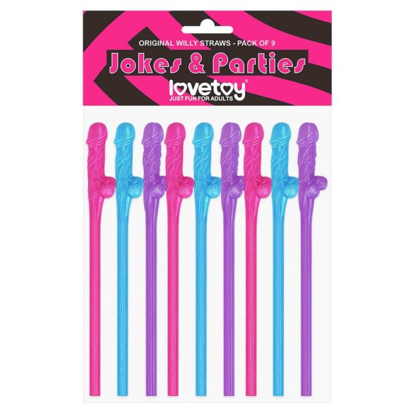 Lovetoy - realistische penis rietje (roze-blauw-paars)