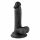 Mr. Rude - zuignap dildo met bal - 17cm (zwart)