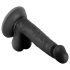 Mr. Rude - zuignap dildo met bal - 17cm (zwart)