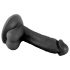 Mr. Rude - zuignap dildo met bal - 17cm (zwart)