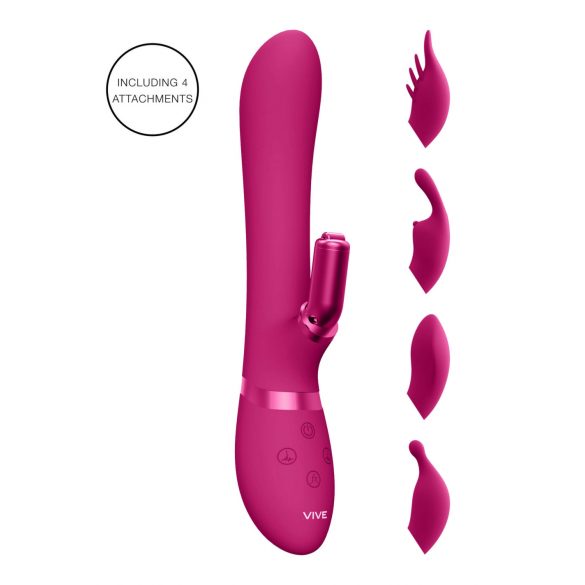 Vive Chou - oplaadbare, verwisselbare clitorisstimulator (roze)